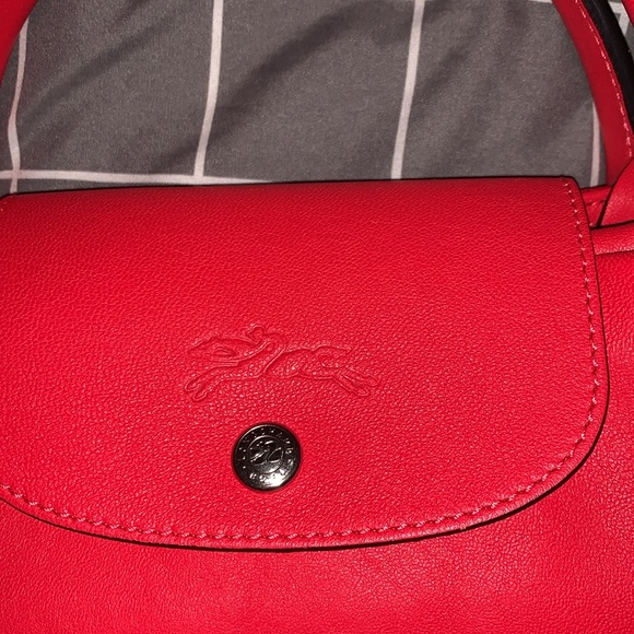 Brand New Le Pliage Cuir Pokemon Red Leather Travel Bag (NWOT) - Picture 5 of 15